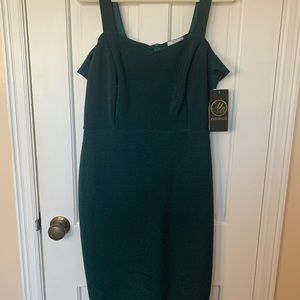 Maria Bonita Dark Green Cold Shoulder Dress - Women's size XL